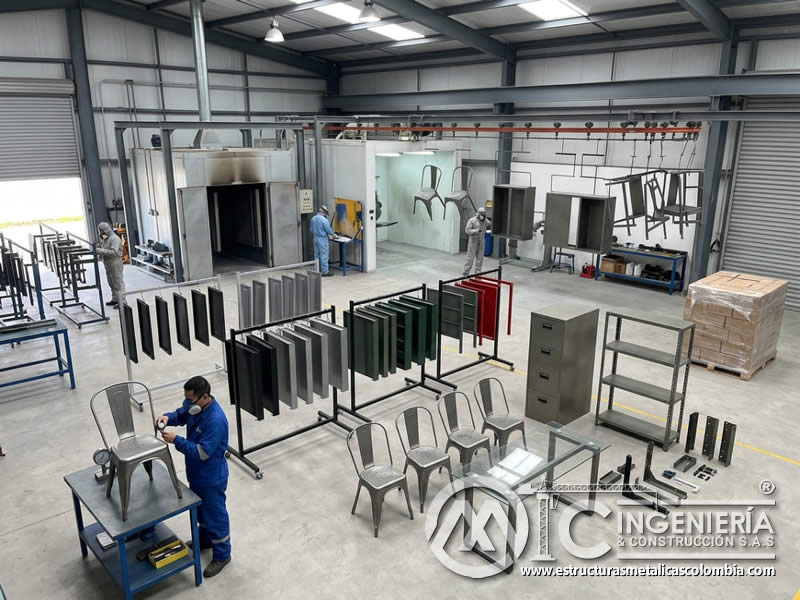 Servicio de pintura en polvo para industria del mobiliario metalico en Bogotá, Colombia. Montajes, Ingeniería y Construcción. MIC SAS. Servicio de pintura en polvo para industria del mobiliario metalico en Bogotá, Colombia. Montajes, Ingeniería y Construcción. MIC SAS.