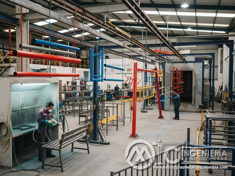 Pintura en polvo para estructuras metálicas de parques públicos en Bogotá, Colombia. Montajes, Ingeniería y Construcción. MIC SAS. Pintura en polvo para estructuras metálicas de parques públicos en Bogotá, Colombia. Montajes, Ingeniería y Construcción. MIC SAS.