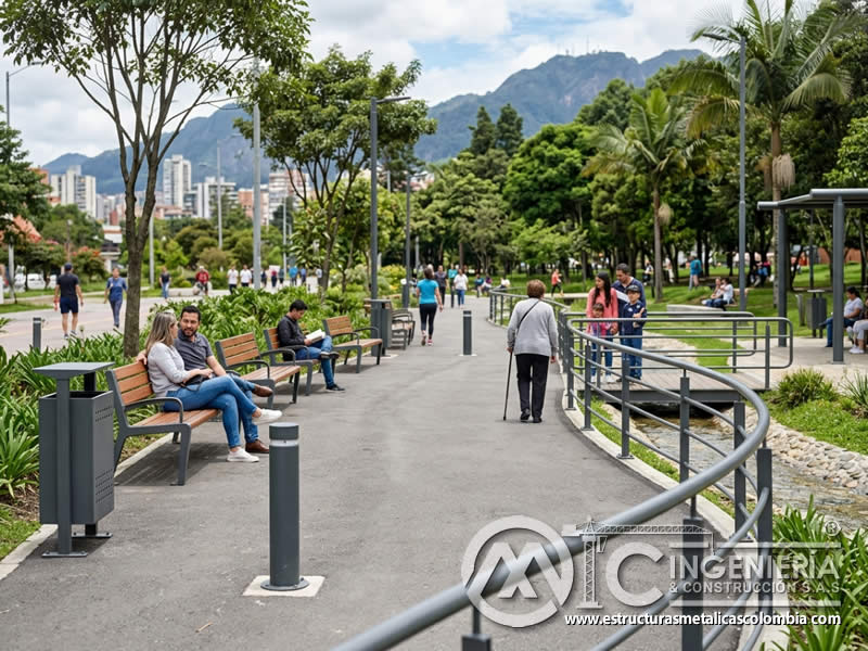 Protección de larga vida para elementos metálicos de parques públicos en Bogotá, Colombia. Montajes, Ingeniería y Construcción. MIC SAS. Protección de larga vida para elementos metálicos de parques públicos en Bogotá, Colombia. Montajes, Ingeniería y Construcción. MIC SAS.