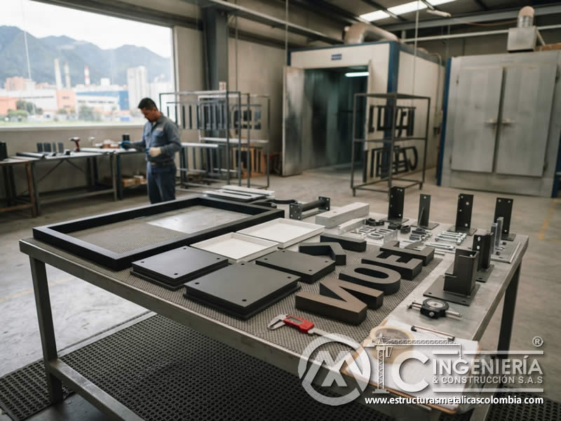 Recubrimiento durable para avisos metálicos de comercios y empresas Bogotá en Bogotá, Colombia. Montajes, Ingeniería y Construcción. MIC SAS.