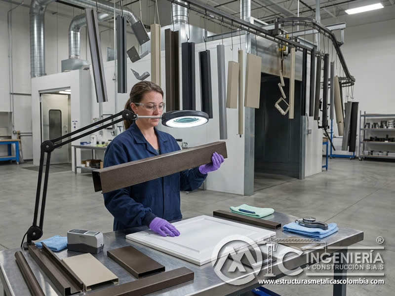 Resistencia a luz UV en selección de pintura en polvo para exteriores con superficies metálicas expuestas en Bogotá, Colombia. Montajes, Ingeniería y Construcción. MIC SAS.