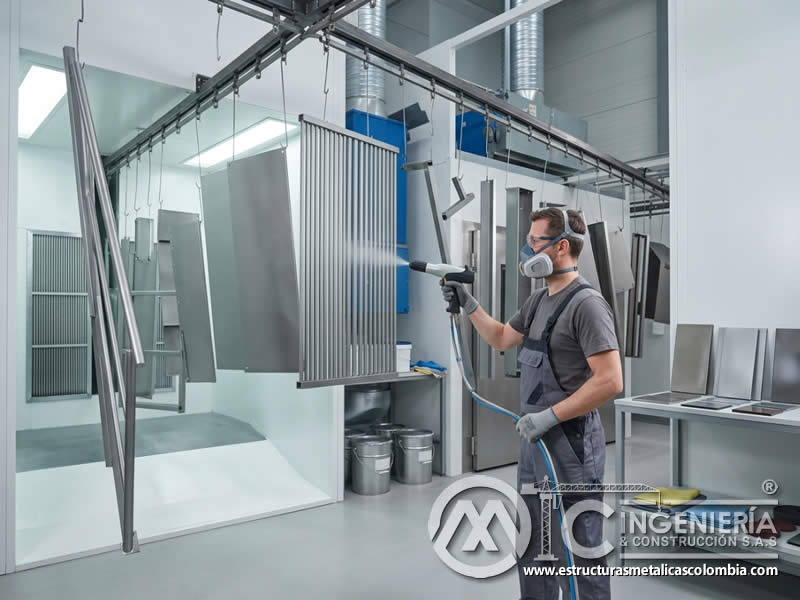 Temperatura y tiempo de curado de pintura en polvo epoxi y poliéster para propiedades finales del recubrimiento en Bogotá, Colombia. Montajes, Ingeniería y Construcción. MIC SAS.