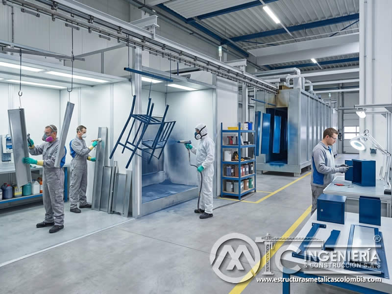 Verificación de curado completo en pintura en polvo epoxi y poliéster sobre piezas metálicas terminadas en Bogotá, Colombia. Montajes, Ingeniería y Construcción. MIC SAS.