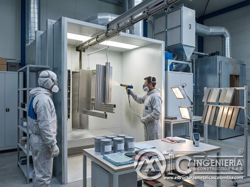 Flexibilidad y expansión térmica en pinturas en polvo para estructuras metálicas al comparar epoxi y poliéster en Bogotá, Colombia. Montajes, Ingeniería y Construcción. MIC SAS.