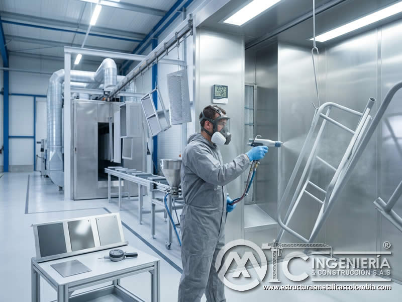 Efecto de temperatura ambiente en formación de burbujas o poros en pintura en polvo electrostática en Bogotá, Colombia. Montajes, Ingeniería y Construcción. MIC SAS.