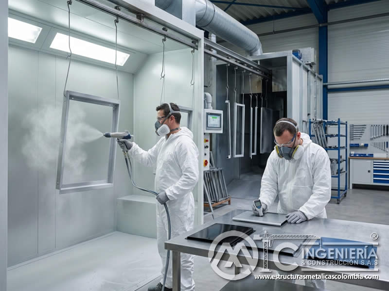 Costo comparativo de pintura en polvo epoxi y poliéster para evaluar inversión, desempeño y acabado metálico en Bogotá, Colombia. Montajes, Ingeniería y Construcción. MIC SAS.