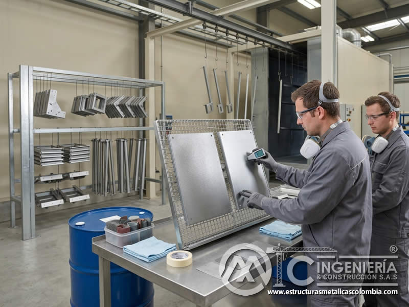 Costo de preparación de superficies para pintura en polvo epoxi y poliéster con limpieza, anclaje y control técnico en Bogotá, Colombia. Montajes, Ingeniería y Construcción. MIC SAS.