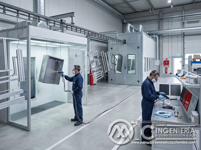 Mantenimiento integral y cuidado de diversos tipos de pintura en polvo para conservar acabados metálicos en Bogotá, Colombia. Montajes, Ingeniería y Construcción. MIC SAS.