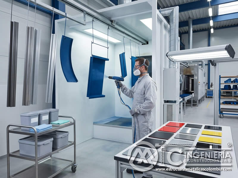 Mantenimiento de acabados de pintura en polvo en equipos industriales y maquinaria pesada metálica en Bogotá, Colombia. Montajes, Ingeniería y Construcción. MIC SAS.
