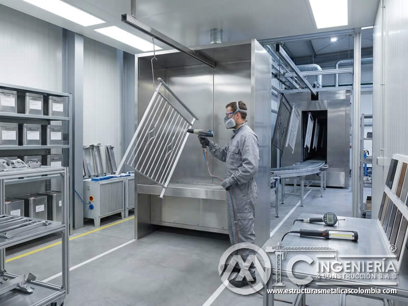Resistencia química en pinturas en polvo epoxi y poliéster para piezas metálicas expuestas a sustancias corrosivas en Bogotá, Colombia. Montajes, Ingeniería y Construcción. MIC SAS.