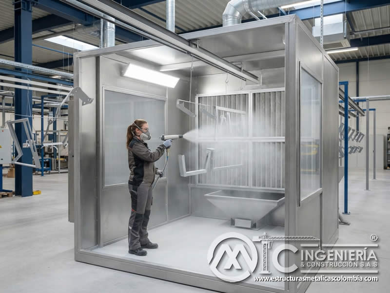 Ahorro de material en pintura en polvo con recuperacion de excedentes en Bogotá, Colombia. Montajes, Ingeniería y Construcción. MIC SAS. Ahorro de material en pintura en polvo con recuperacion de excedentes en Bogotá, Colombia. Montajes, Ingeniería y Construcción. MIC SAS.