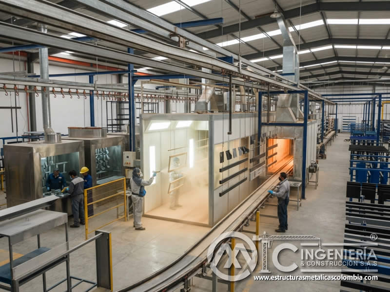 Productividad industrial en línea de pintura en polvo para piezas metálicas en Bogotá, Colombia. Montajes, Ingeniería y Construcción. MIC SAS. Productividad industrial en línea de pintura en polvo para piezas metálicas en Bogotá, Colombia. Montajes, Ingeniería y Construcción. MIC SAS.