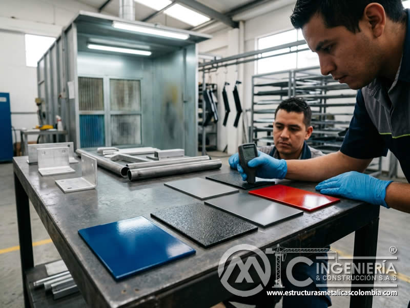 Evaluacion de colores texturas y espesores para cotización técnica en Bogotá, Colombia. Montajes, Ingeniería y Construcción. MIC SAS.
