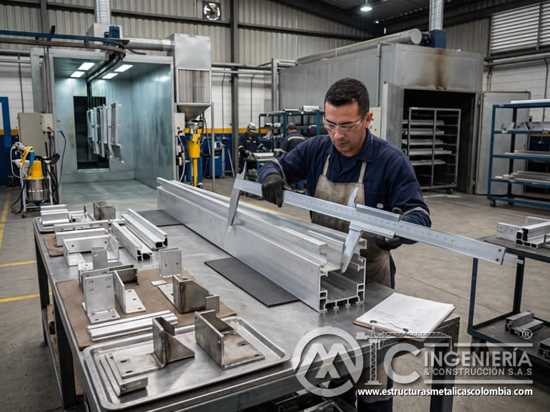 Medicion de dimensiones para costos de pintura electrostática metalica en Bogotá, Colombia. Montajes, Ingeniería y Construcción. MIC SAS.