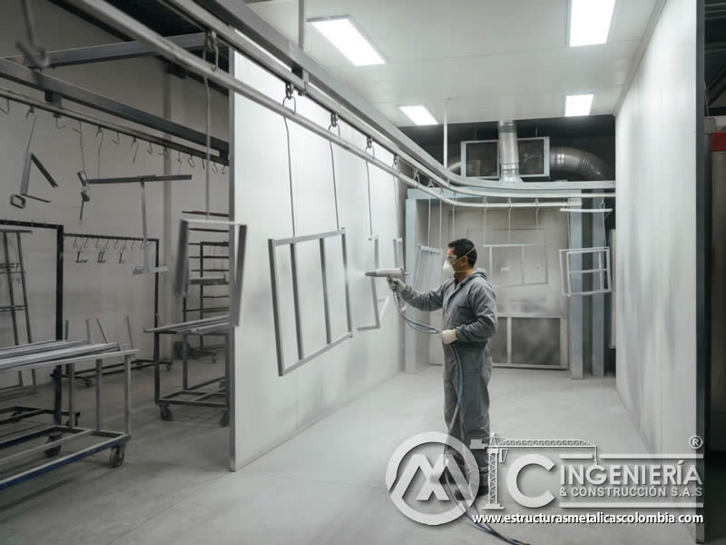 Cabina de pintura en polvo con flujo ordenado para mayor productividad en Bogotá, Colombia. Montajes, Ingeniería y Construcción. MIC SAS. Cabina de pintura en polvo con flujo ordenado para mayor productividad en Bogotá, Colombia. Montajes, Ingeniería y Construcción. MIC SAS.