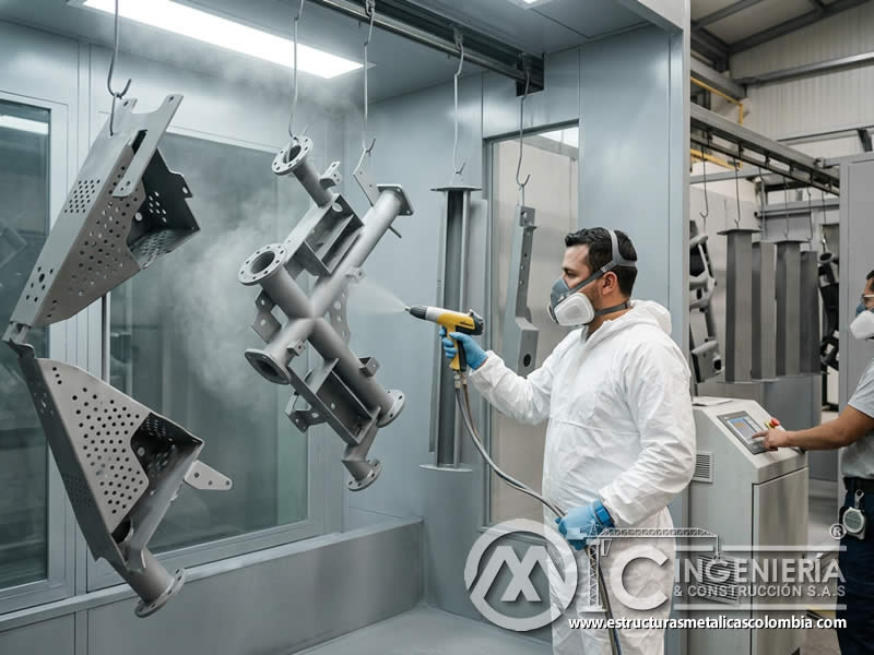 Piezas complejas con rincones internos y cobertura electrostática en Bogotá, Colombia. Montajes, Ingeniería y Construcción. MIC SAS. Piezas complejas con rincones internos y cobertura electrostática en Bogotá, Colombia. Montajes, Ingeniería y Construcción. MIC SAS.