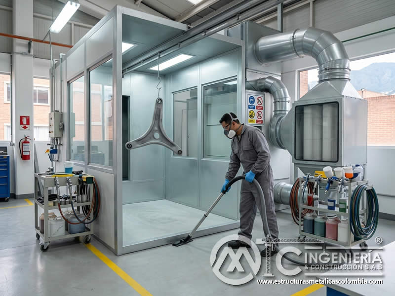 Prevención de explosión de polvo en proceso con sandblasting en Bogotá, Colombia. Montajes, Ingeniería y Construcción. MIC SAS.
