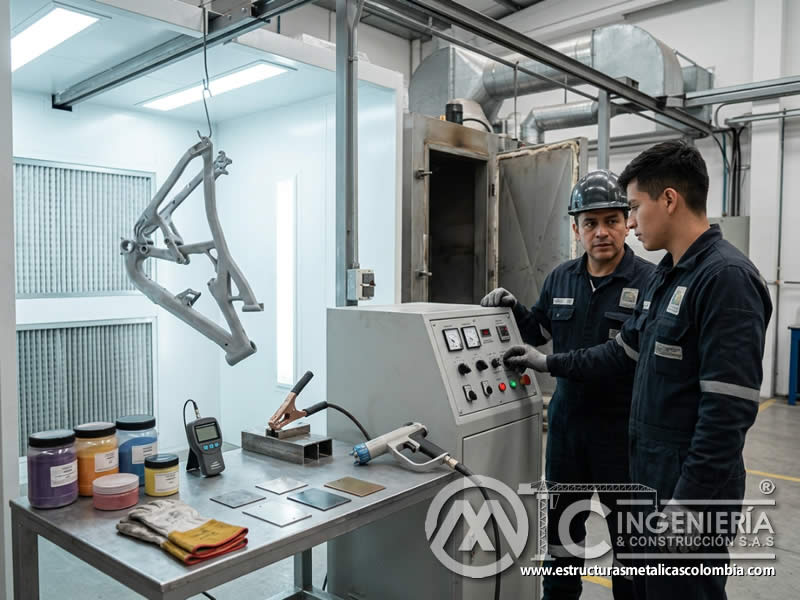Ajuste de parámetros en pintura en polvo y sandblasting en Bogotá, Colombia. Montajes, Ingeniería y Construcción. MIC SAS. Ajuste de parámetros en pintura en polvo y sandblasting en Bogotá, Colombia. Montajes, Ingeniería y Construcción. MIC SAS.