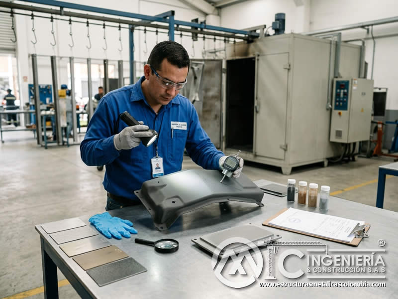 Calidad de recubrimiento en pintura en polvo y sandblasting en Bogotá, Colombia. Montajes, Ingeniería y Construcción. MIC SAS. Calidad de recubrimiento en pintura en polvo y sandblasting en Bogotá, Colombia. Montajes, Ingeniería y Construcción. MIC SAS.