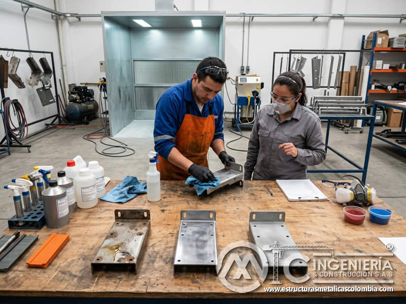 Limpieza de contaminantes con sandblasting para pintura en polvo en Bogotá, Colombia. Montajes, Ingeniería y Construcción. MIC SAS. Limpieza de contaminantes con sandblasting para pintura en polvo en Bogotá, Colombia. Montajes, Ingeniería y Construcción. MIC SAS.