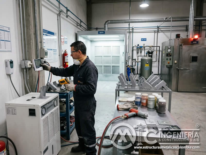 Control de temperatura y humedad en pintura en polvo y sandblasting en Bogotá, Colombia. Montajes, Ingeniería y Construcción. MIC SAS. Control de temperatura y humedad en pintura en polvo y sandblasting en Bogotá, Colombia. Montajes, Ingeniería y Construcción. MIC SAS.