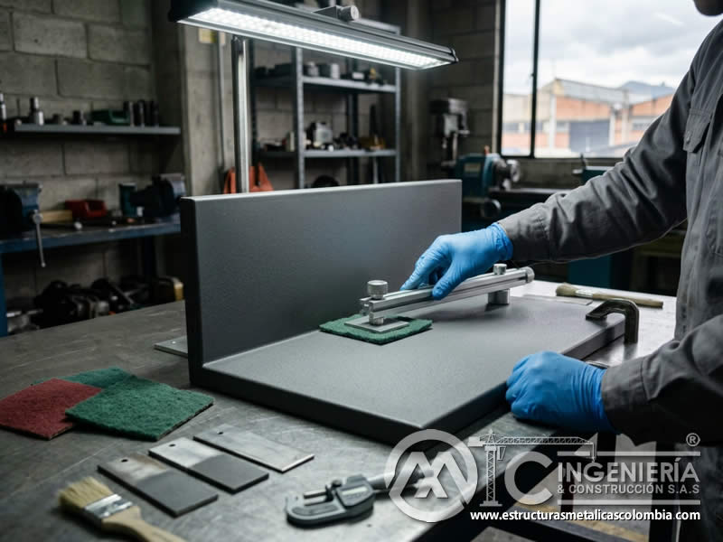 Resistencia a abrasión de pintura en polvo sobre metal con sandblasting en Bogotá, Colombia. Montajes, Ingeniería y Construcción. MIC SAS. Resistencia a abrasión de pintura en polvo sobre metal con sandblasting en Bogotá, Colombia. Montajes, Ingeniería y Construcción. MIC SAS.