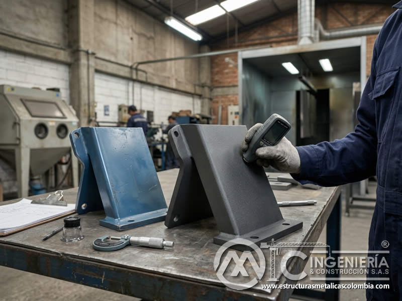 Durabilidad de pintura en polvo frente a pintura líquida con sandblasting en Bogotá, Colombia. Montajes, Ingeniería y Construcción. MIC SAS. Durabilidad de pintura en polvo frente a pintura líquida con sandblasting en Bogotá, Colombia. Montajes, Ingeniería y Construcción. MIC SAS.