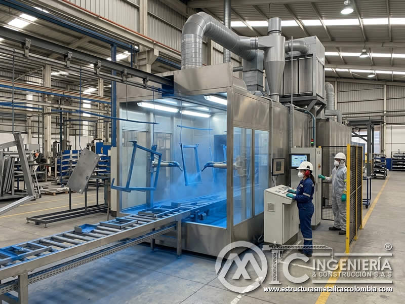 Equipo de alto volumen para pintura en polvo con sandblasting en Bogotá, Colombia. Montajes, Ingeniería y Construcción. MIC SAS. Equipo de alto volumen para pintura en polvo con sandblasting en Bogotá, Colombia. Montajes, Ingeniería y Construcción. MIC SAS.