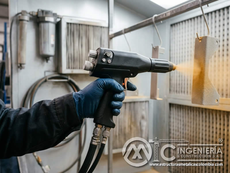 Mango y gatillo de pistola de pintura en polvo con sandblasting en Bogotá, Colombia. Montajes, Ingeniería y Construcción. MIC SAS. Mango y gatillo de pistola de pintura en polvo con sandblasting en Bogotá, Colombia. Montajes, Ingeniería y Construcción. MIC SAS.