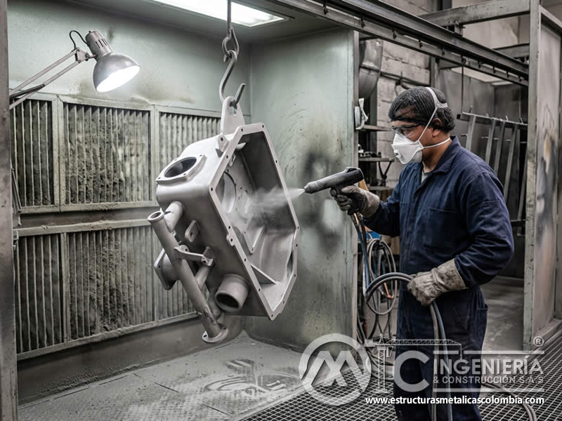 Pieza compleja preparada con sandblasting para pintura en polvo en Bogotá, Colombia. Montajes, Ingeniería y Construcción. MIC SAS. Pieza compleja preparada con sandblasting para pintura en polvo en Bogotá, Colombia. Montajes, Ingeniería y Construcción. MIC SAS.