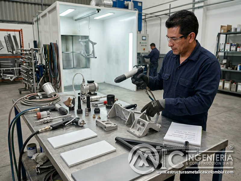 Selección de equipo de pintura en polvo para piezas con sandblasting en Bogotá, Colombia. Montajes, Ingeniería y Construcción. MIC SAS. Selección de equipo de pintura en polvo para piezas con sandblasting en Bogotá, Colombia. Montajes, Ingeniería y Construcción. MIC SAS.