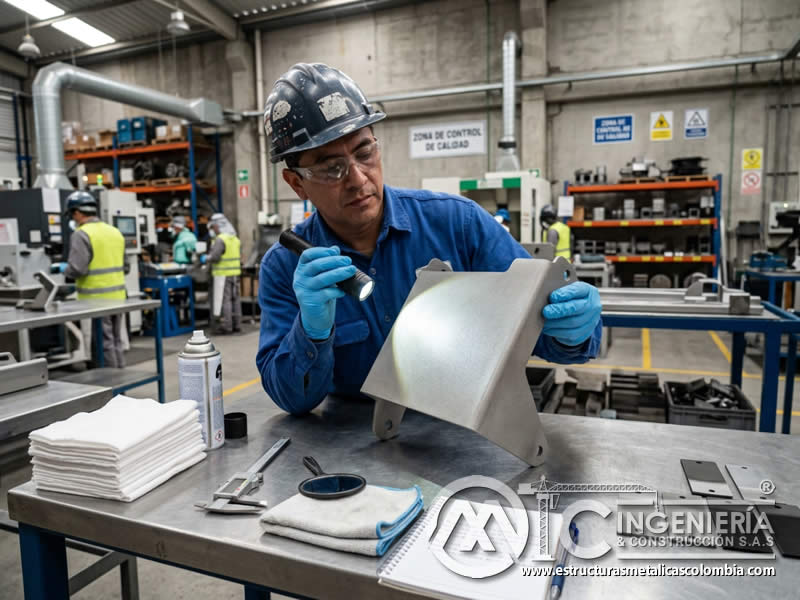 Inspección de superficie preparada con sandblasting en Bogotá, Colombia. Montajes, Ingeniería y Construcción. MIC SAS. Inspección de superficie preparada con sandblasting en Bogotá, Colombia. Montajes, Ingeniería y Construcción. MIC SAS.