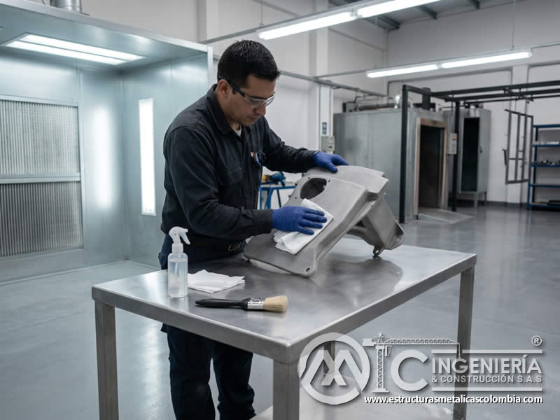 Limpieza inicial de metal antes de pintura en polvo con sandblasting en Bogotá, Colombia. Montajes, Ingeniería y Construcción. MIC SAS. Limpieza inicial de metal antes de pintura en polvo con sandblasting en Bogotá, Colombia. Montajes, Ingeniería y Construcción. MIC SAS.
