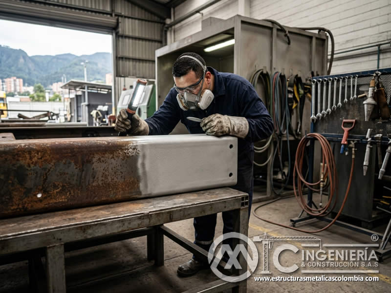 Eliminación de óxido con sandblasting para pintura en polvo en Bogotá, Colombia. Montajes, Ingeniería y Construcción. MIC SAS. Eliminación de óxido con sandblasting para pintura en polvo en Bogotá, Colombia. Montajes, Ingeniería y Construcción. MIC SAS.