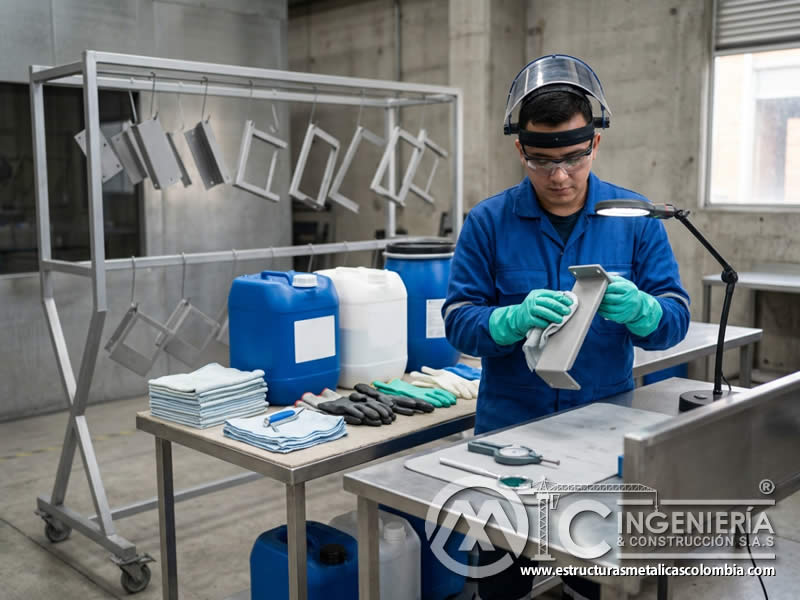 Pretratamiento de superficie con sandblasting para pintura en polvo en Bogotá, Colombia. Montajes, Ingeniería y Construcción. MIC SAS. Pretratamiento de superficie con sandblasting para pintura en polvo en Bogotá, Colombia. Montajes, Ingeniería y Construcción. MIC SAS.