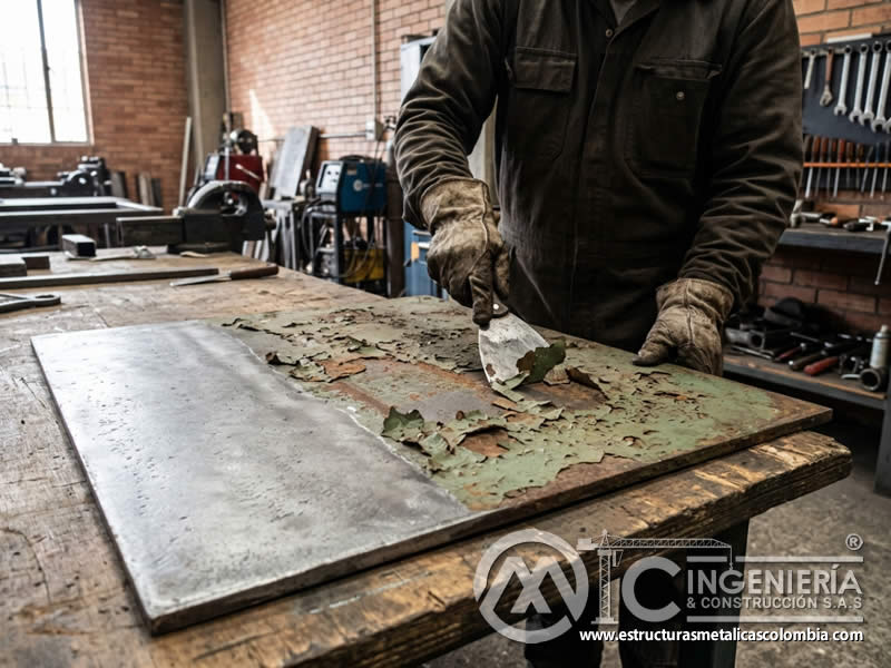 Rascador usado antes de sandblasting para pintura en polvo en Bogotá, Colombia. Montajes, Ingeniería y Construcción. MIC SAS. Rascador usado antes de sandblasting para pintura en polvo en Bogotá, Colombia. Montajes, Ingeniería y Construcción. MIC SAS.