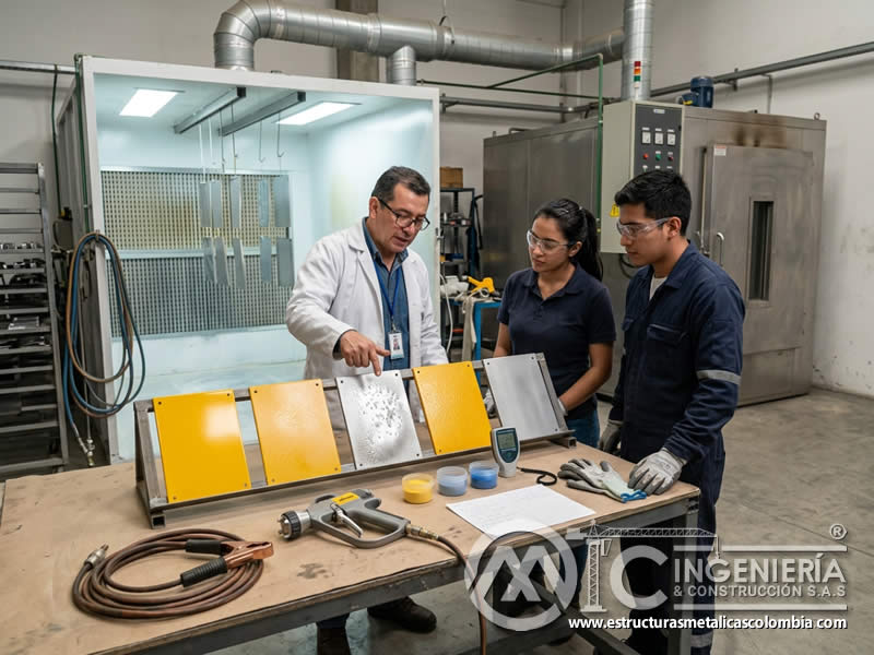 Polaridad de pintura en polvo y acabado con sandblasting en Bogotá, Colombia. Montajes, Ingeniería y Construcción. MIC SAS. Polaridad de pintura en polvo y acabado con sandblasting en Bogotá, Colombia. Montajes, Ingeniería y Construcción. MIC SAS.