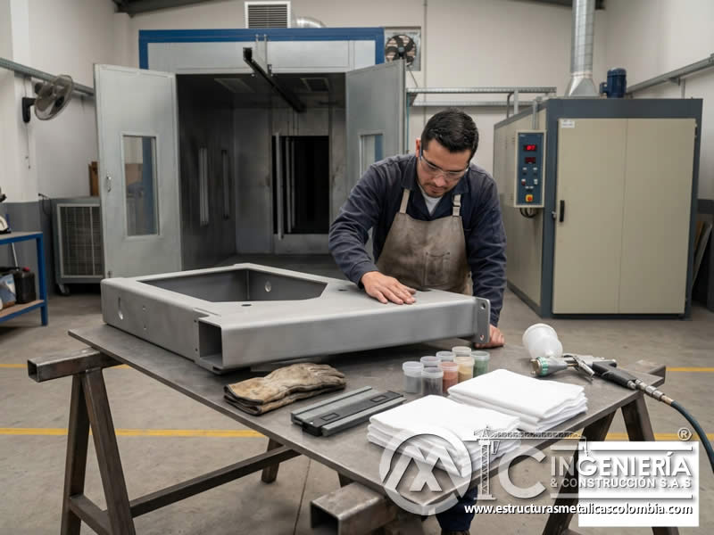 Preparación de superficie con sandblasting para pintura en polvo en Bogotá, Colombia. Montajes, Ingeniería y Construcción. MIC SAS. Preparación de superficie con sandblasting para pintura en polvo en Bogotá, Colombia. Montajes, Ingeniería y Construcción. MIC SAS.