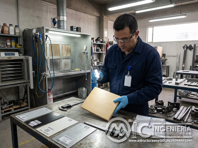 Madera preparada con sandblasting controlado para pintura en polvo en Bogotá, Colombia. Montajes, Ingeniería y Construcción. MIC SAS. Madera preparada con sandblasting controlado para pintura en polvo en Bogotá, Colombia. Montajes, Ingeniería y Construcción. MIC SAS.