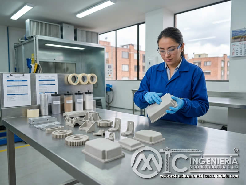 Plástico compatible preparado con sandblasting suave para pintura en polvo en Bogotá, Colombia. Montajes, Ingeniería y Construcción. MIC SAS. Plástico compatible preparado con sandblasting suave para pintura en polvo en Bogotá, Colombia. Montajes, Ingeniería y Construcción. MIC SAS.