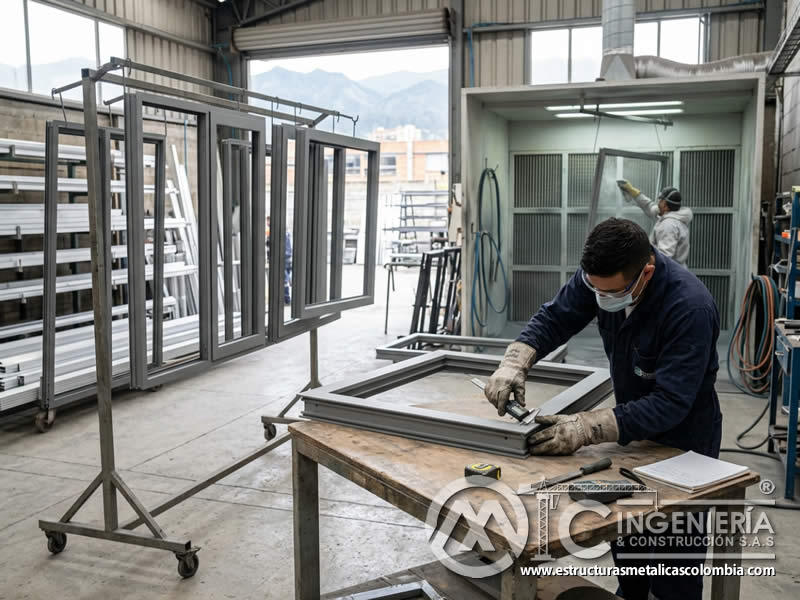 Ventanas de aluminio preparadas con sandblasting para pintura en polvo en Bogotá, Colombia. Montajes, Ingeniería y Construcción. MIC SAS. Ventanas de aluminio preparadas con sandblasting para pintura en polvo en Bogotá, Colombia. Montajes, Ingeniería y Construcción. MIC SAS.