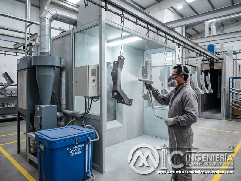Conservación de recursos en pintura en polvo con sandblasting en Bogotá, Colombia. Montajes, Ingeniería y Construcción. MIC SAS. Conservación de recursos en pintura en polvo con sandblasting en Bogotá, Colombia. Montajes, Ingeniería y Construcción. MIC SAS.