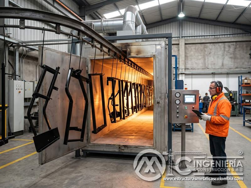 Curado eficiente de pintura en polvo sobre superficie con sandblasting en Bogotá, Colombia. Montajes, Ingeniería y Construcción. MIC SAS. Curado eficiente de pintura en polvo sobre superficie con sandblasting en Bogotá, Colombia. Montajes, Ingeniería y Construcción. MIC SAS.