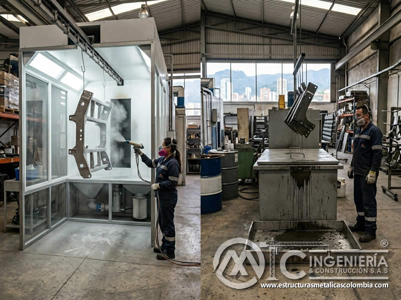 Comparación ambiental de inmersión y pintura en polvo con sandblasting en Bogotá, Colombia. Montajes, Ingeniería y Construcción. MIC SAS. Comparación ambiental de inmersión y pintura en polvo con sandblasting en Bogotá, Colombia. Montajes, Ingeniería y Construcción. MIC SAS.