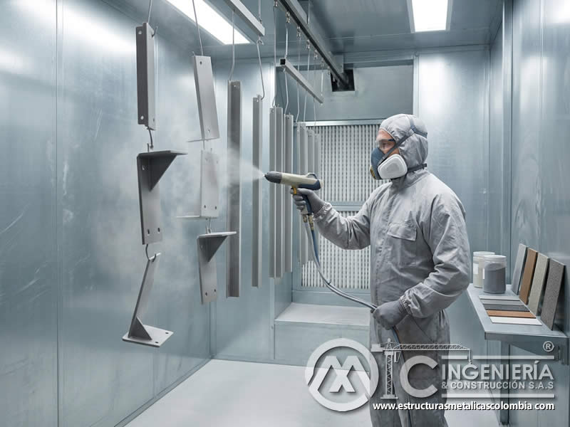 Formulación avanzada de pintura en polvo electrostática con resinas, aditivos anticorrosivos, pretratamientos y barreras protectoras para mejorar resistencia a la corrosión en Bogotá, Colombia. Montajes, Ingeniería y Construcción. MIC SAS.