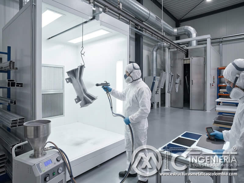 Pinturas en polvo electrostáticas resistentes a altas temperaturas y ambientes extremos, con resinas especiales, pigmentos estables, aditivos técnicos, curado controlado y ensayos de desempeño en Bogotá, Colombia. Montajes, Ingeniería y Construcción. MIC SAS.