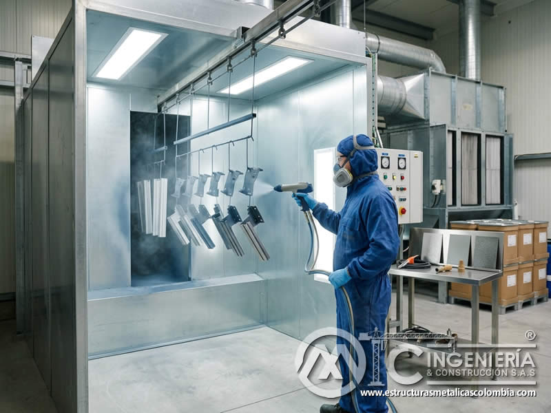 Evolución de colores y acabados en pinturas en polvo electrostáticas con tonos personalizados, efectos metálicos, texturas, acabados mate, brillantes y soluciones esteticas industriales en Bogotá, Colombia. Montajes, Ingeniería y Construcción. MIC SAS.