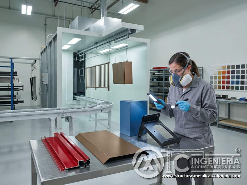 Pintura en polvo electrostática con propiedades antimicrobianas y de autodesinfección para superficies metálicas de aplicaciones específicas en Bogotá, Colombia. Montajes, Ingeniería y Construcción. MIC SAS.