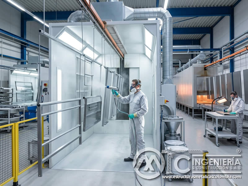 Tecnologías de dosificación y mezcla automatizadas en aplicación de pintura en polvo electrostática para acabados uniformes en Bogotá, Colombia. Montajes, Ingeniería y Construcción. MIC SAS.