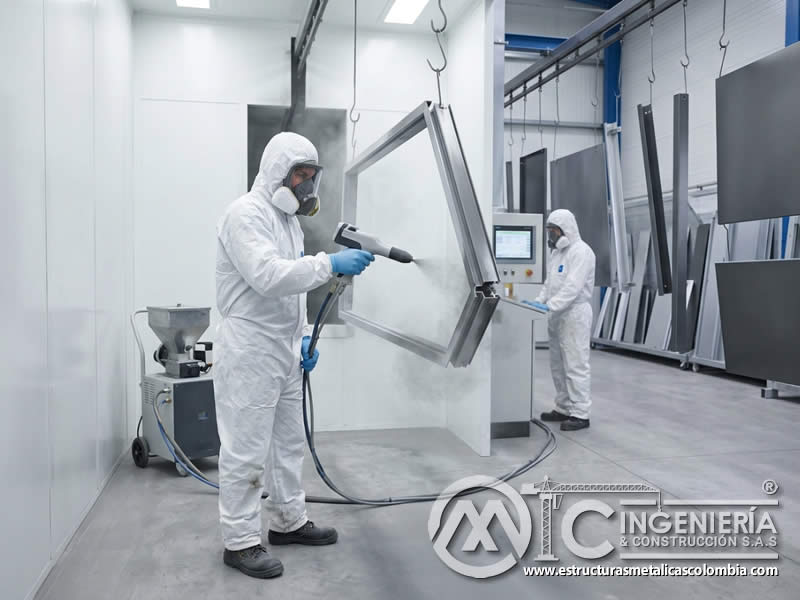 Avances en equipos de pistolas para aplicación de pintura en polvo con mejor transferencia, pulverización y control operativo en Bogotá, Colombia. Montajes, Ingeniería y Construcción. MIC SAS.
